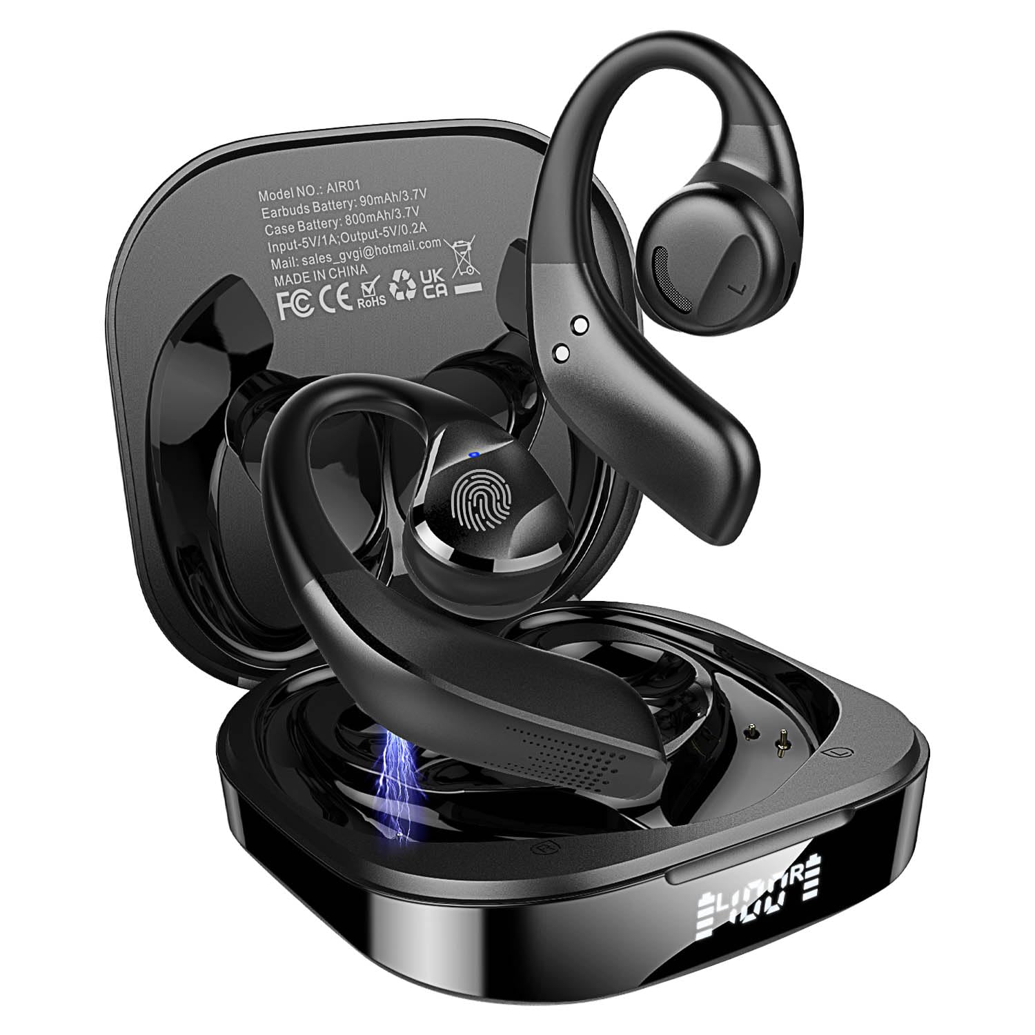 BANIGIPA Open Ear True Wireless Earbuds, Bluetooth 5.3 Headphones w/Immersive Premium Sound, IP54 Waterproof Open-Ear Earbud w/D