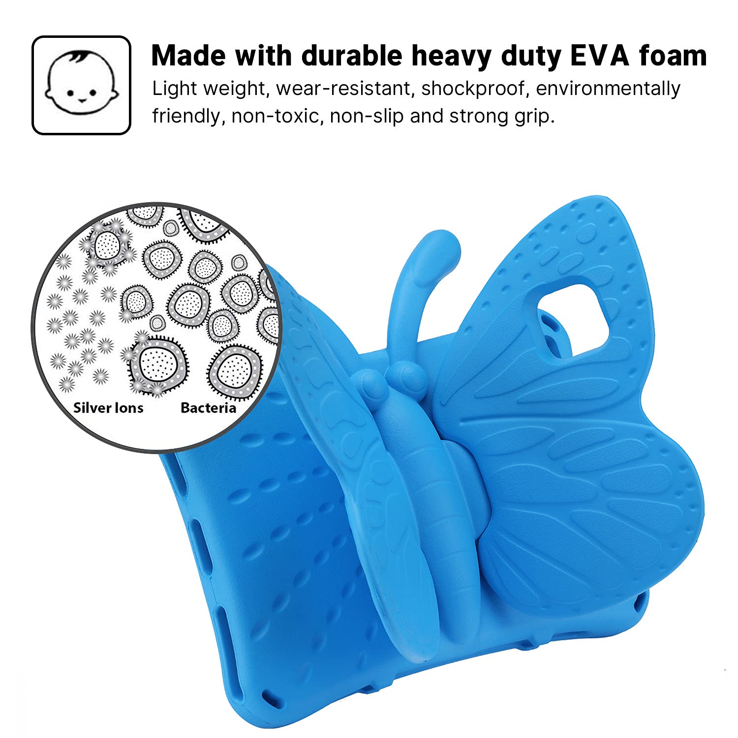 Simicoo Fire Hd 10 Kids Tablet 11Th Gen 2021 2023 Case 10.1 Cute Butterfly Kids Pro Case With Stand Light Weight Eva Rugged Shoc