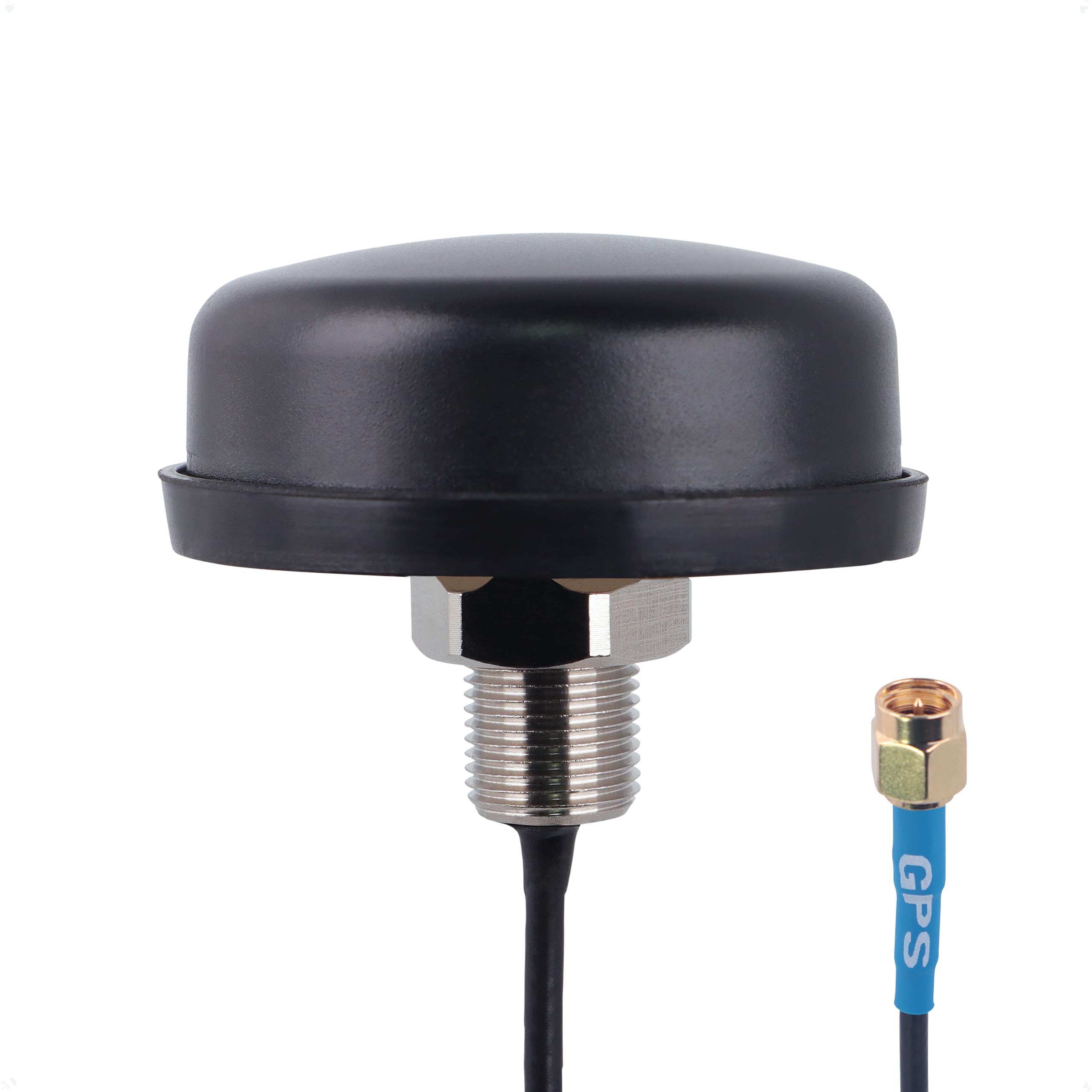 Proxicast Active/Passive GPS Antenna SMA - Through Hole Screw Mount Puck Antenna with Straight SMA Male Connector on 6 ft Coax L
