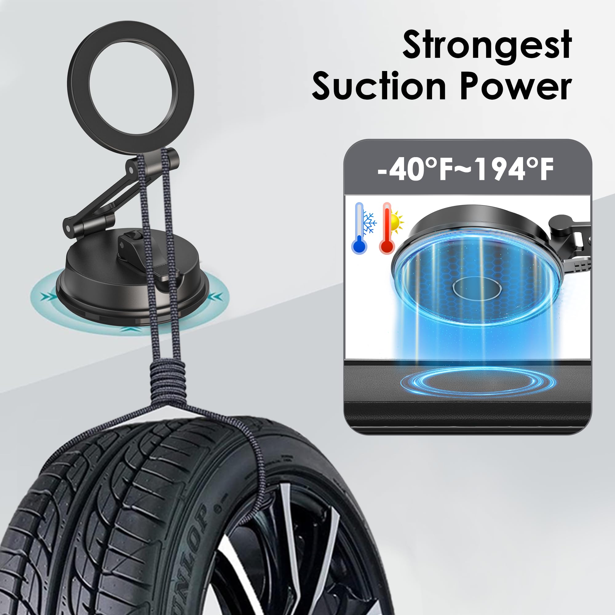 Creadream Magnetic Phone Holder For Car, Vacuum Suction Cup Magsafe Car Mount For Dashboard Windshield Vent, Car Phone Mount Com