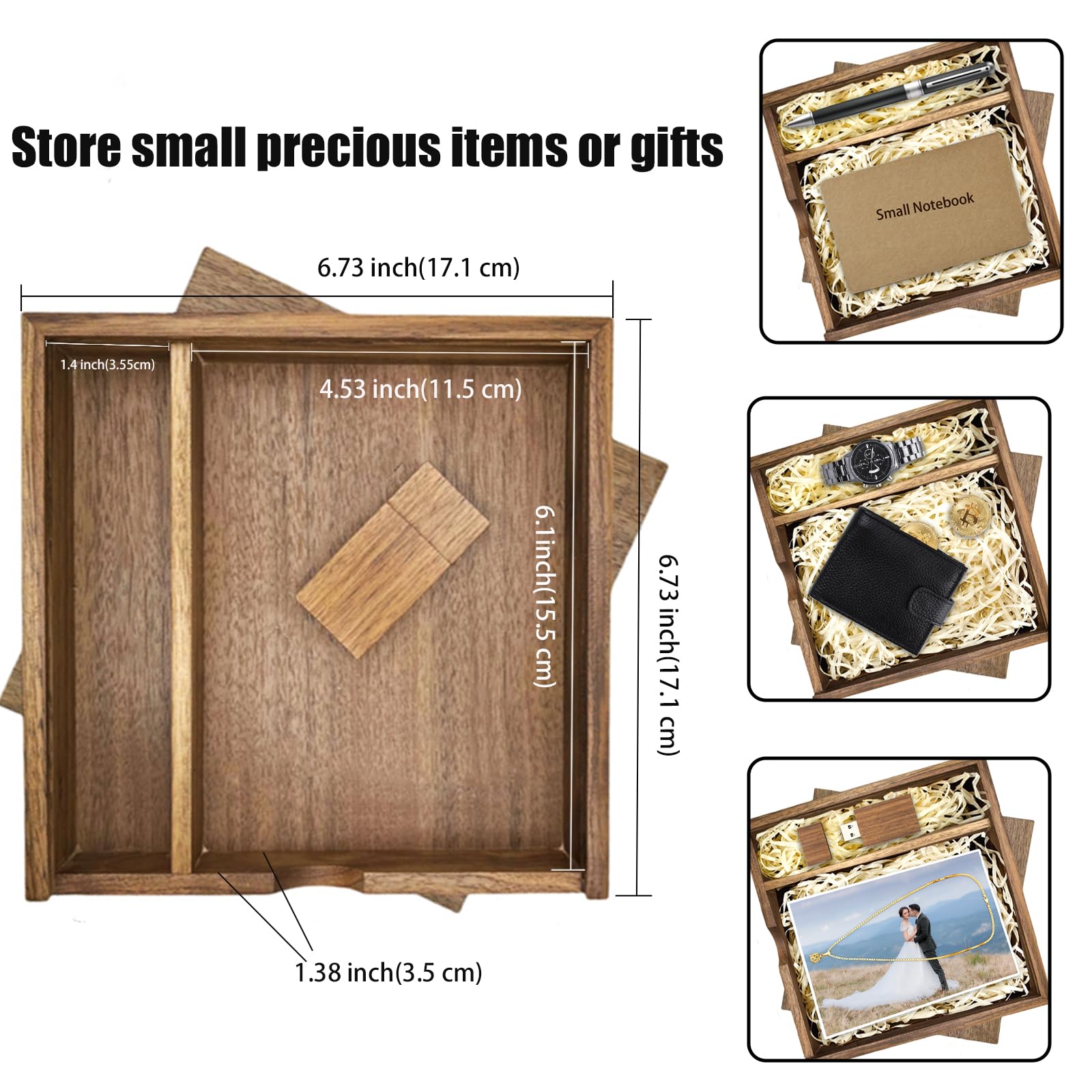 Wooden Usb Flash Drive 16Gb Usb 3.0 Tatmohik Wedding Usb Drive With Box For Storing Photos Wood Usb Thumb Drive With Usb Gift Bo
