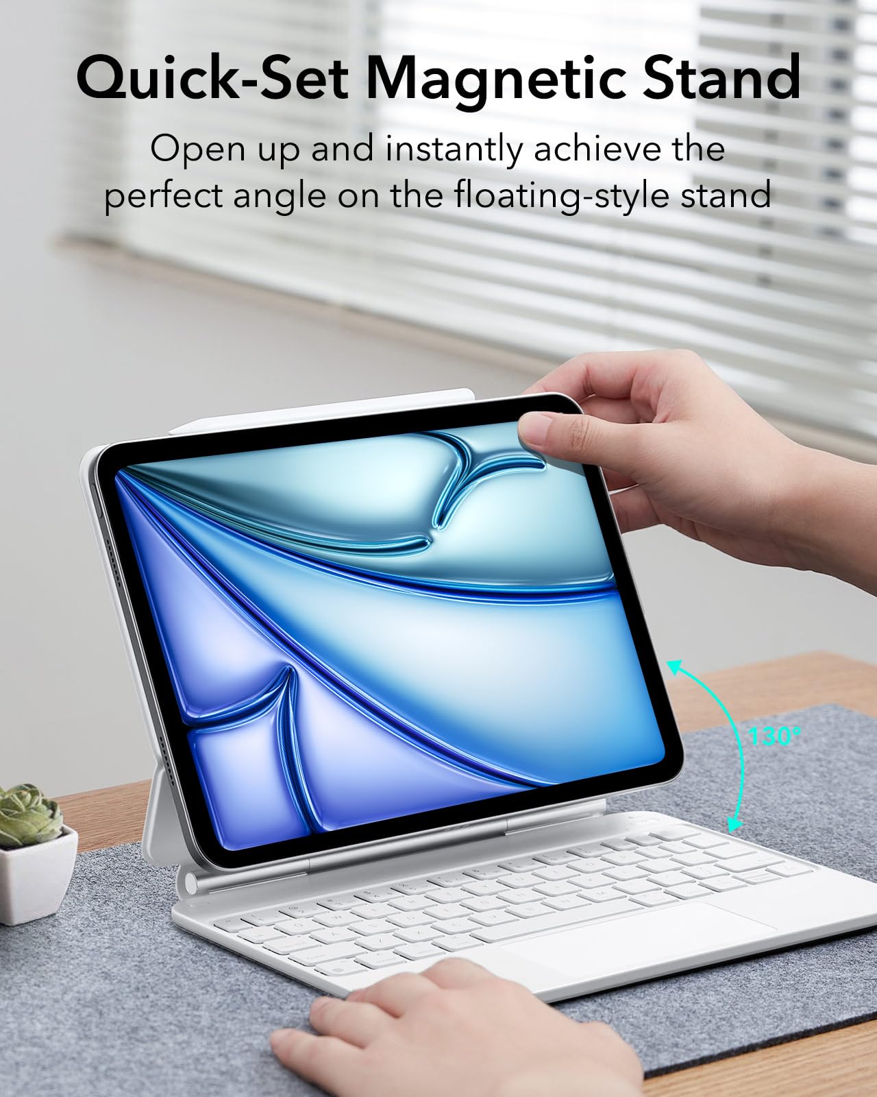 Esr Ipad Air 11 Inch Case With Keyboard(M2), Ipad Air 6Th Gen(2024) Rebound Case, Easy Set Floating Cantilever Stand For Ipad Pr