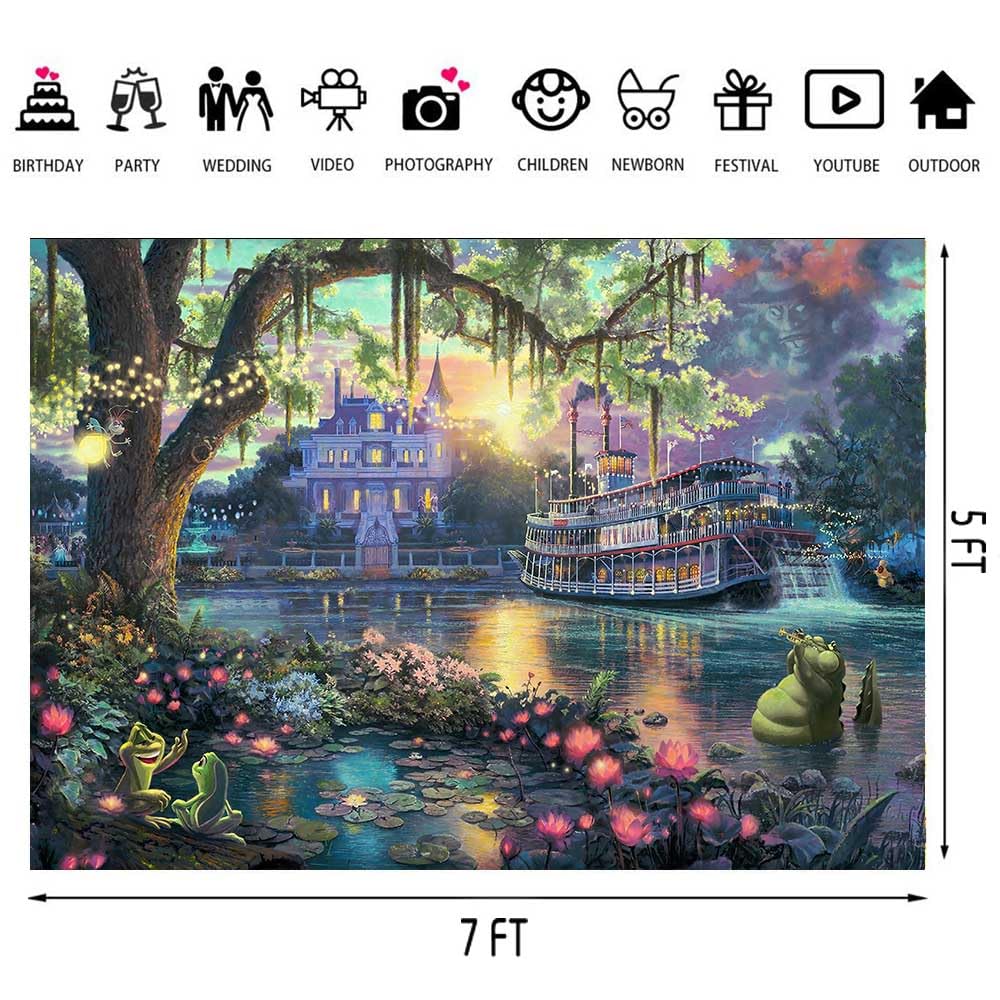 Sscsts Palace Photography Background Fairy Tale Prince Princess Happiness Frog Castle Photography Background Studio Props (7X5Ft