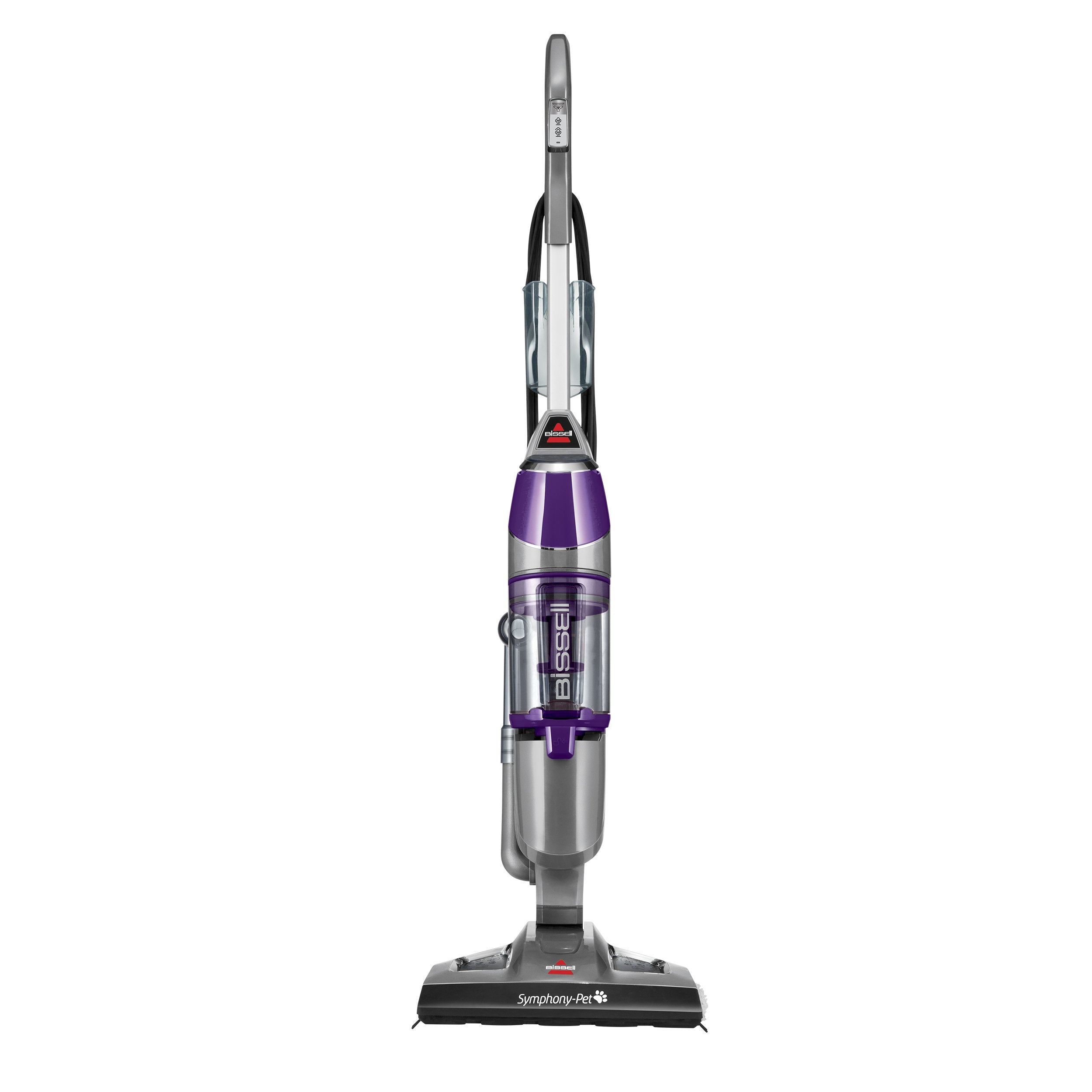 Bissell Symphony Pet Steam Mop And Steam Vacuum Cleaner For Hardwood And Tile Floors, With Microfiber Mop Pads, 1543A,Purple