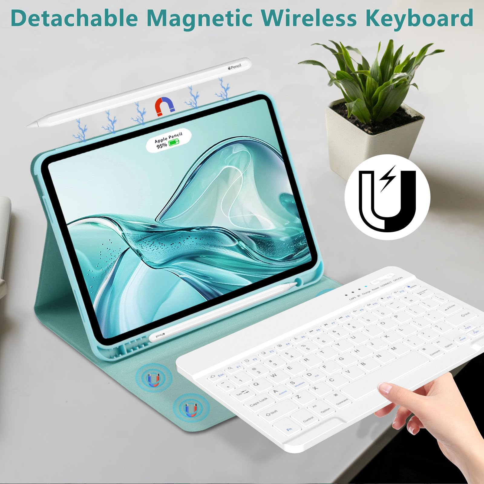 Fuwang Keyboard Case For Ipad Air 11 Inch (M2) 2024 & 10.9 Inch For Ipad Air 5Th 4Th Generation Case With Keyboard   Detachable