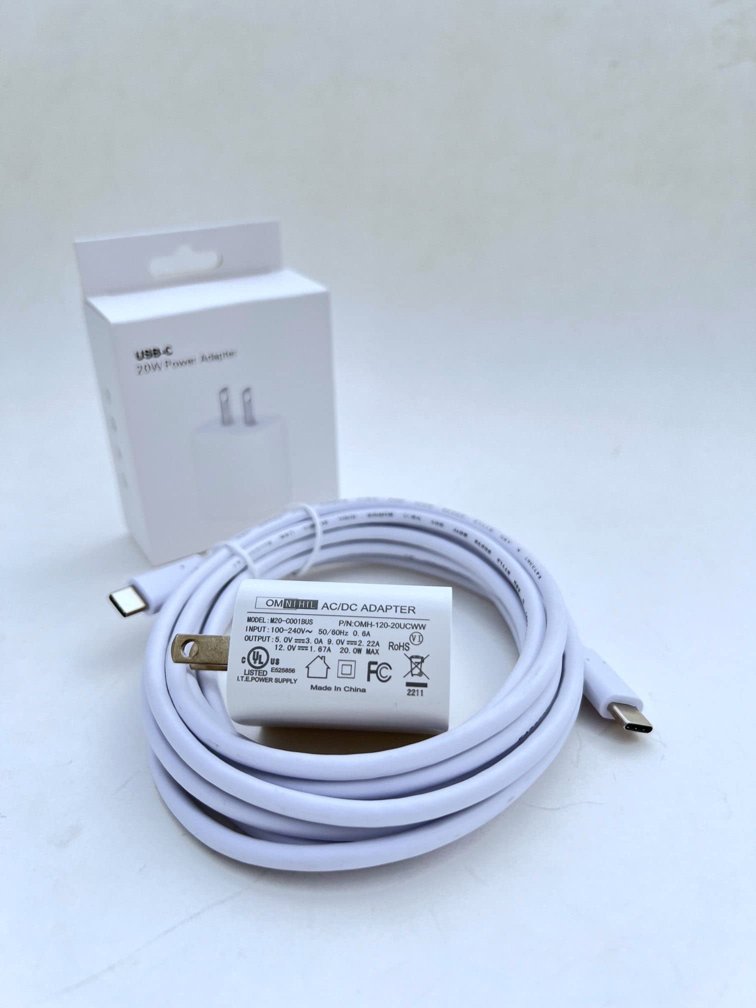 Omnihil Wall Charger+Usb-C-To-Usb-C Cable Compatible With Gl.Inet Gl-A1300 (Slate Plus)