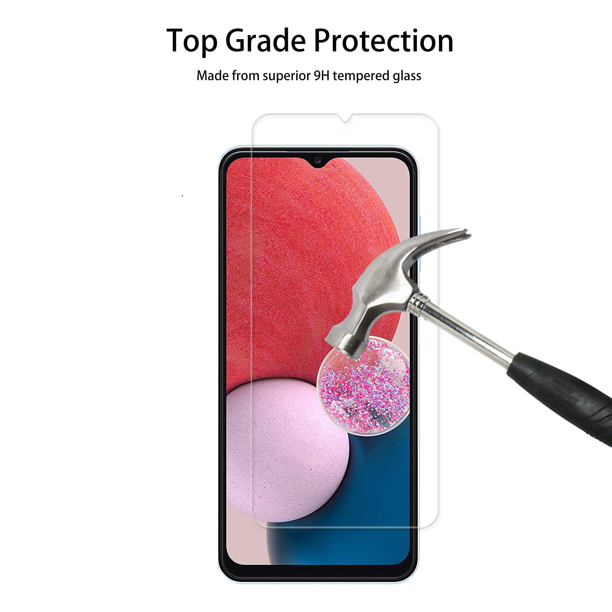 Hkkais Easy Alignment Frame Designed For Samsung Galaxy A13 5G Tempered Glass Screen Protector 2 Pack Camera Lens Protector Film