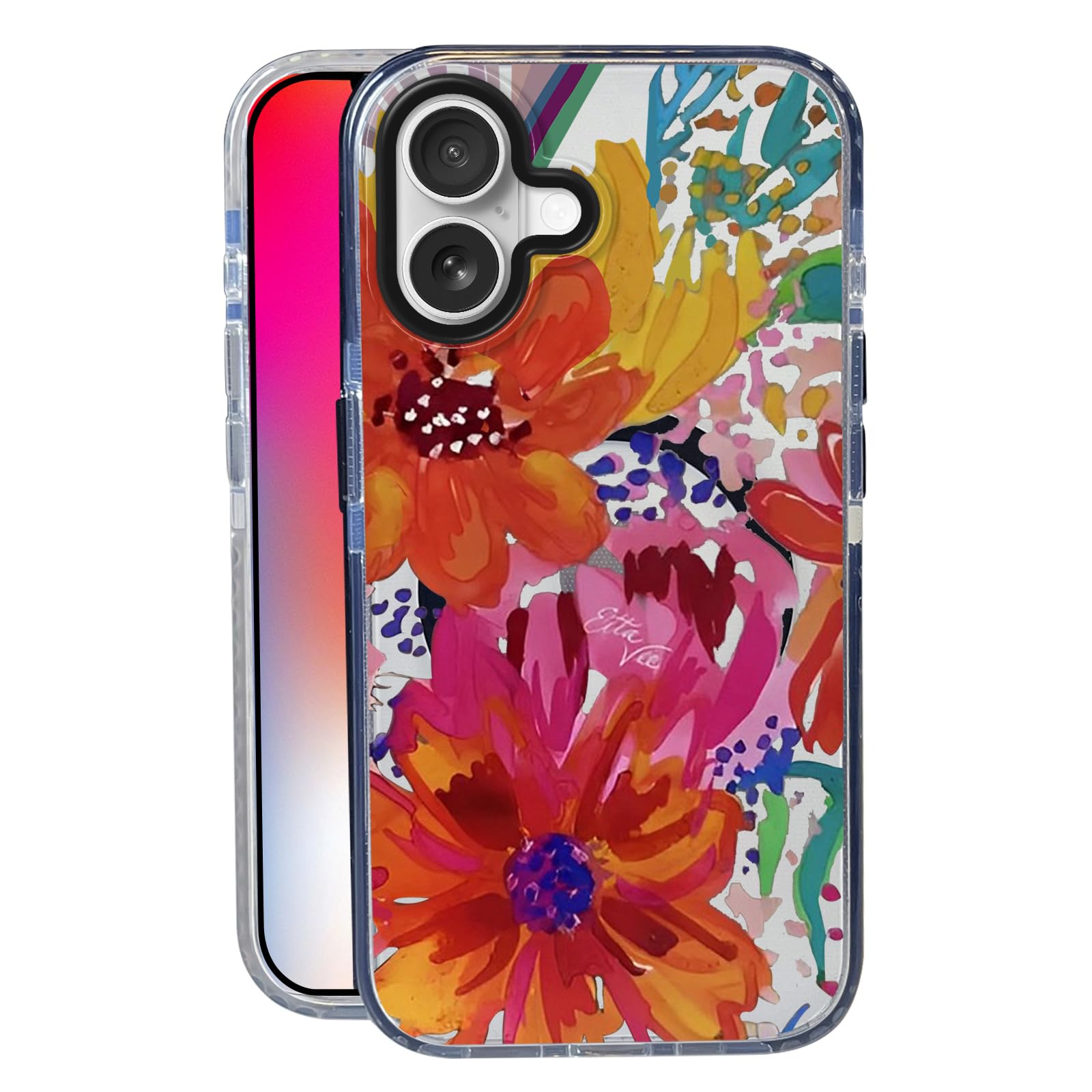 Nimeey Watercolor Floral for iPhone 17 Case,MagSafe Compatible,Matte Soft Slim Shockproof Cover,Anti-Fingerprint,Anti-Yellowing,
