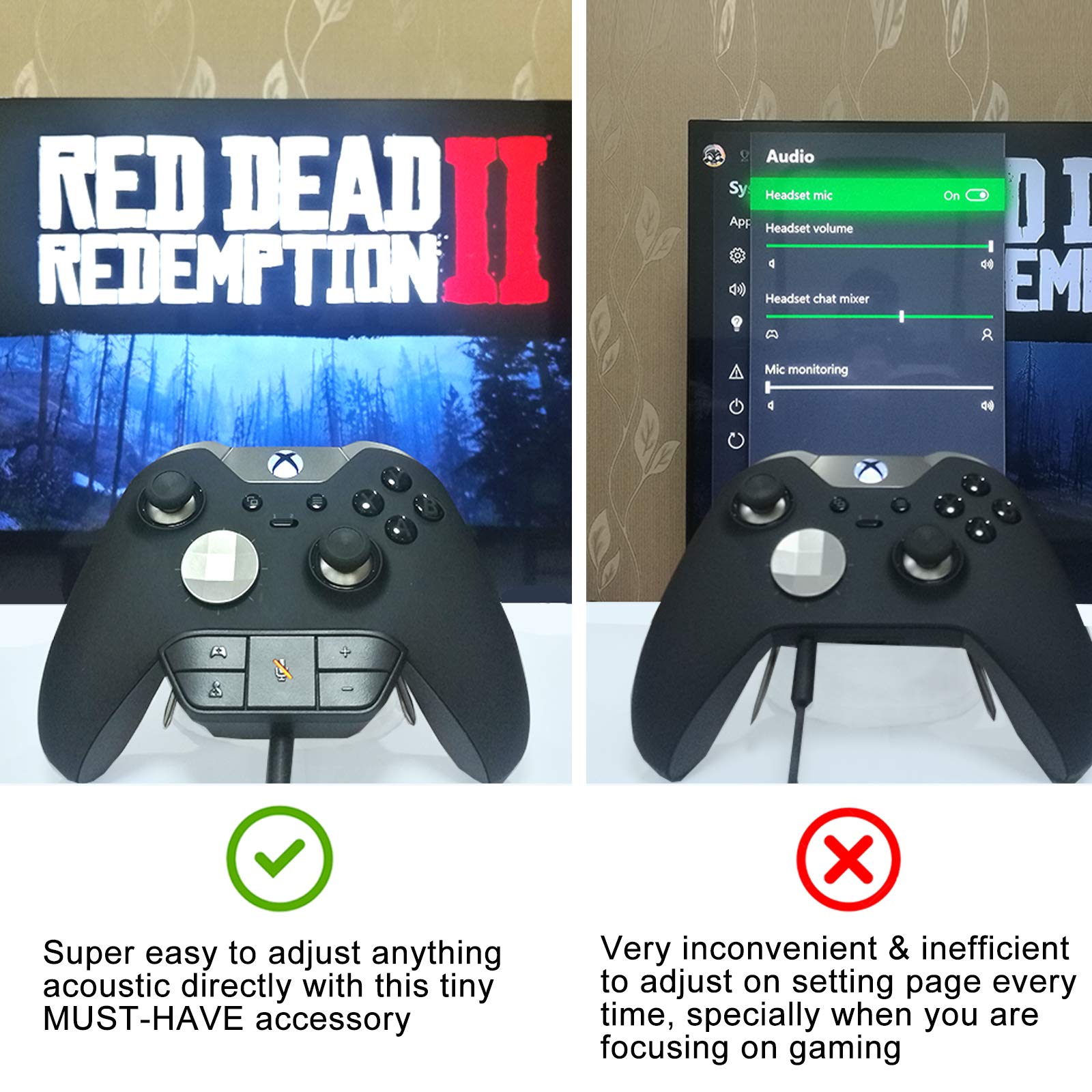 Levelhike Stereo Headset Adapter For Xbox One & Xbox Series X|S Controller   Adjust Audio Balance (Game Sound & Voice Chat), Vol