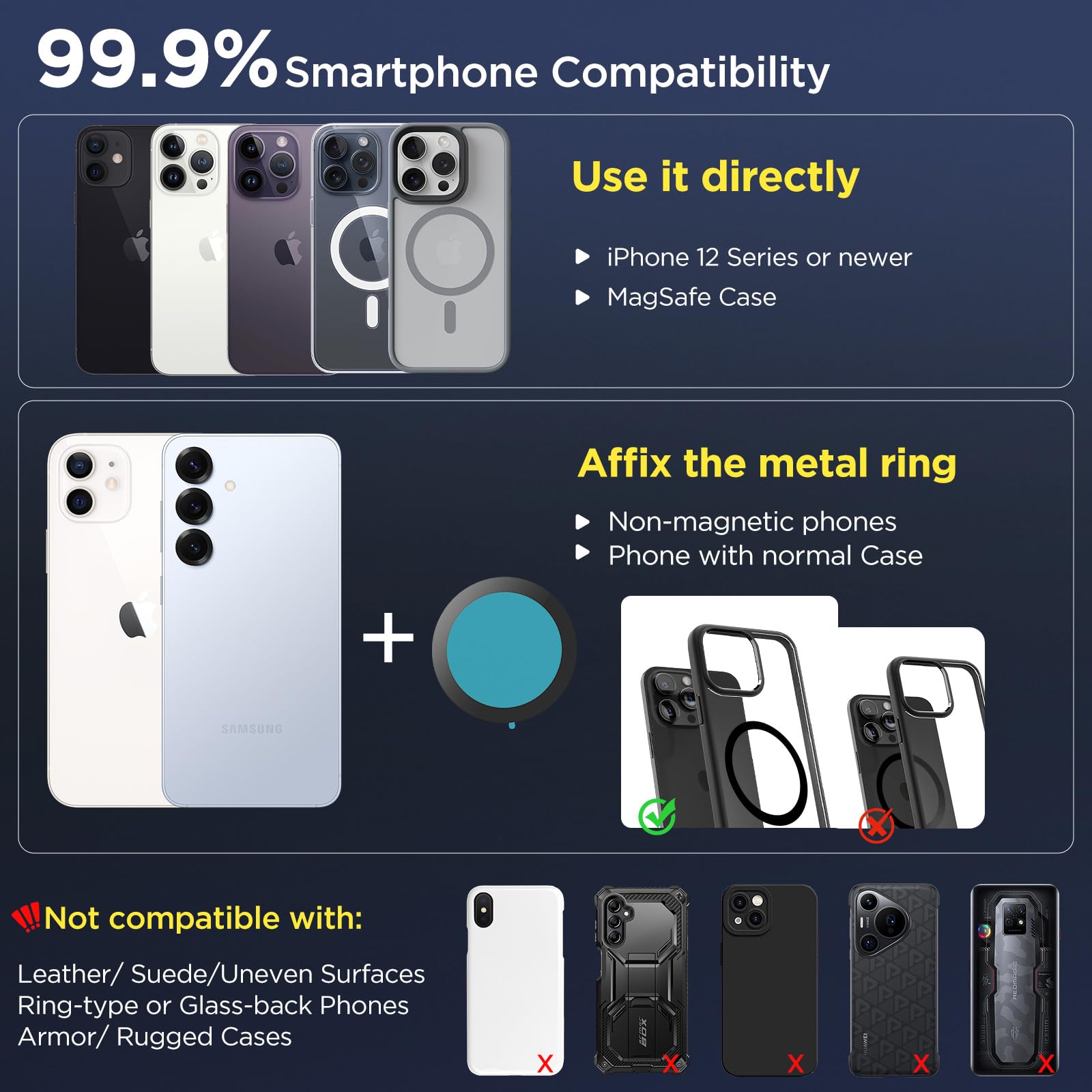 Msxttly Vacuum Magnetic Phone Holders For Your Car 2025 Suction Cup Phone Mount With Washable Nano Gel Pads 360 Adjustable Phone