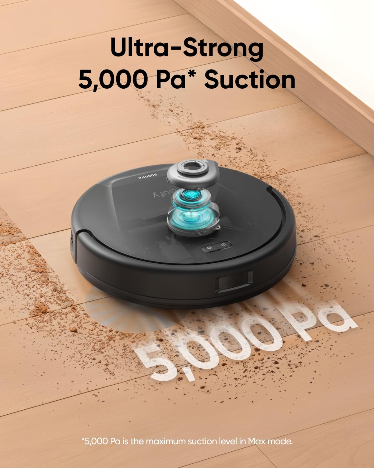 Eufy L60 Robot Vacuum, Ultra Strong 5,000 Pa Suction, Ipath Laser Navigation, For Deep Floor Cleaning, Ideal For Hair, Hard Floo