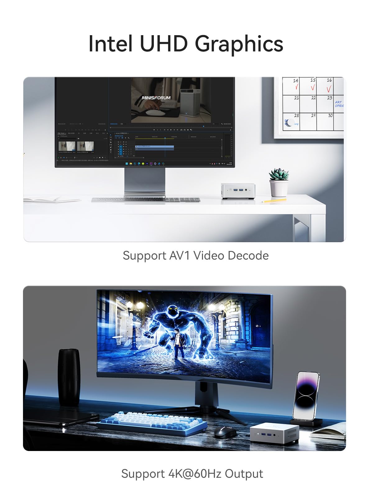 Minisforum Un100L Mini Pc 12Th Gen Alder Lake N100(Up To 3.4Ghz) Desktop Computer, Lpddr5 16Gb Ram 512Gb Ssd, 1X Hdmi, 1Xdp, 1X