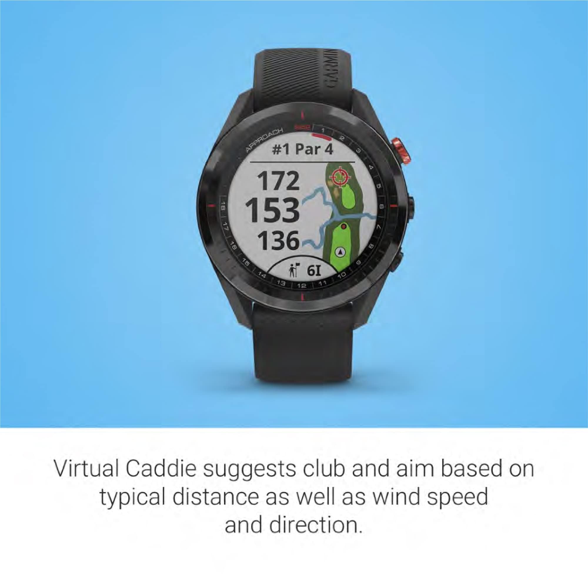 Garmin 010 02200 00 Approach S62, Premium Golf Gps Watch, Built In Virtual Caddie, Mapping And Full Color Screen, Black