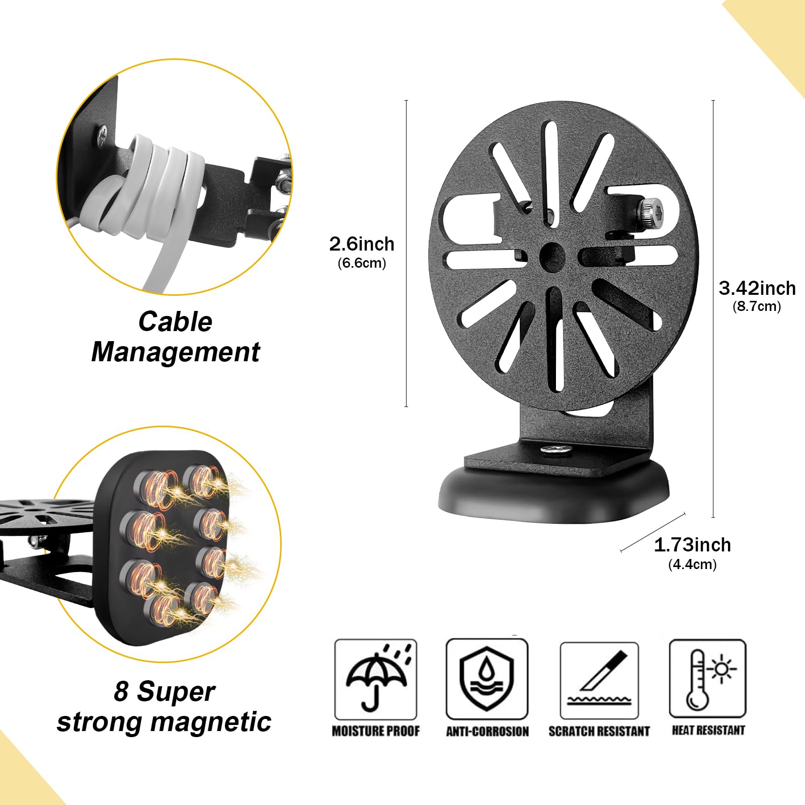 Universal Magnetic Security Camera Mount   360 Rotation & Tilt  Damage Free Indoor Outdoor Holder Fits For Wyze Cam,Blink,Enfy,T