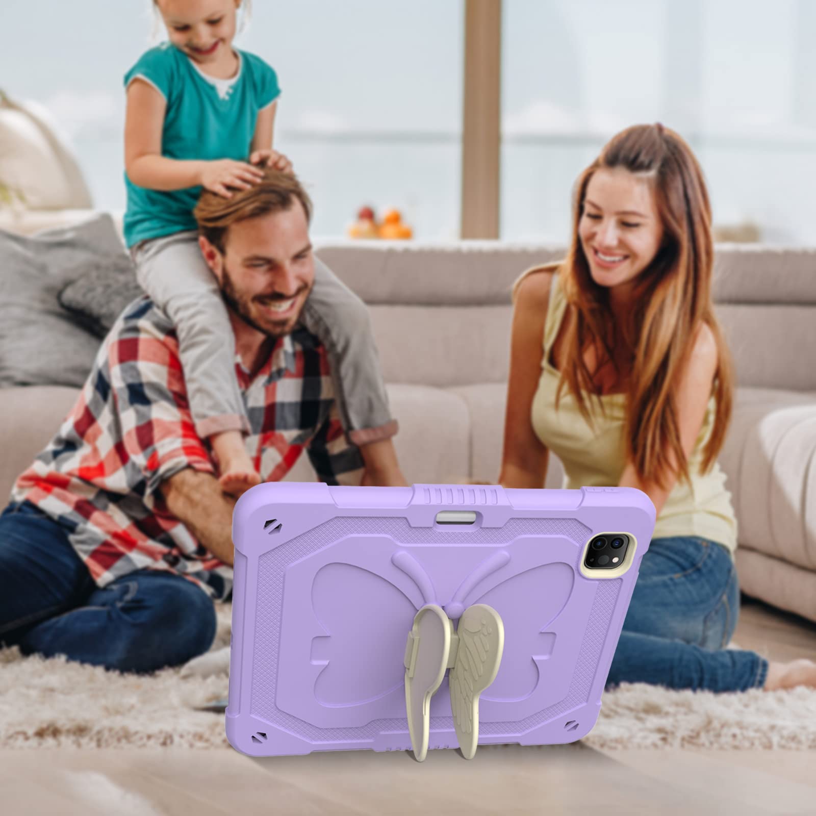 Hogenl For Ipad Pro 11 Inch Case For Kids Girl With Pencil Holder, For Ipad Air 5Th/4Th Generation Case 10.9'' With Butterfly St