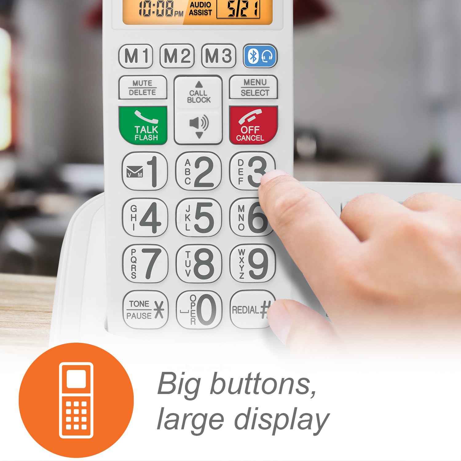 Vtech Sn5127 Amplified Cordless Senior Phone With Answering Machine, Call Blocking, 90Db Extra Loud Visual Ringer, One Touch Aud