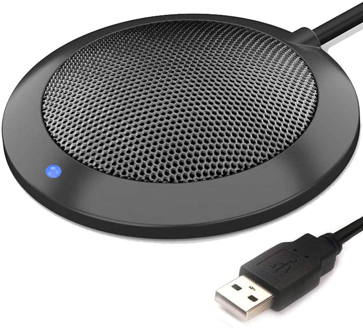 Tkgou Conference Usb Microphone, Computer Desktop Mic With Led Indicator, Plug & Play Omnidirectional Condenser Pc Laptop Mics F
