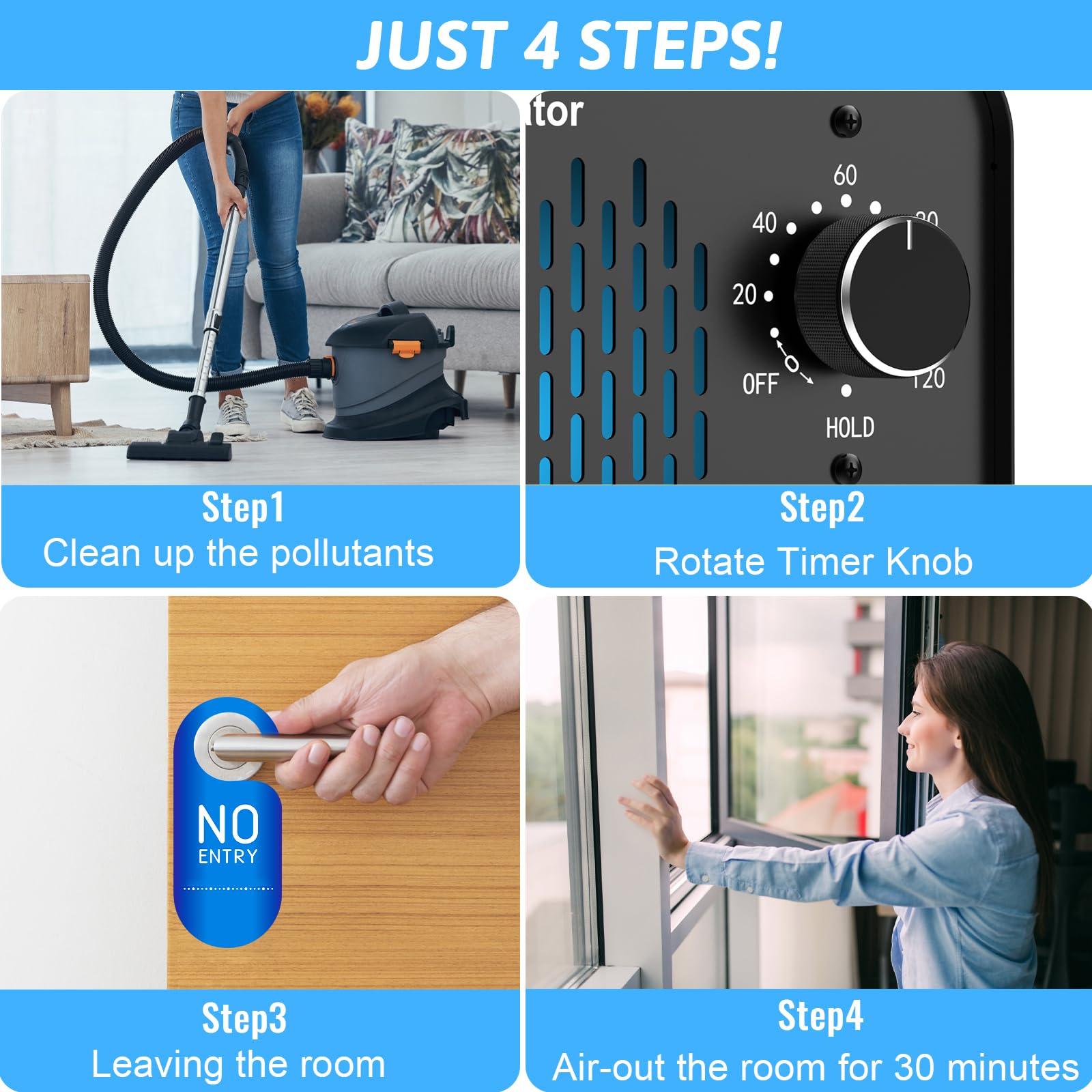 Ozone Generator 26,000Mg/H, Ozone Machine Odor Removal, High Capacity Ozone Generator For Car/Pet/Smoke/Home/Etc (Black)