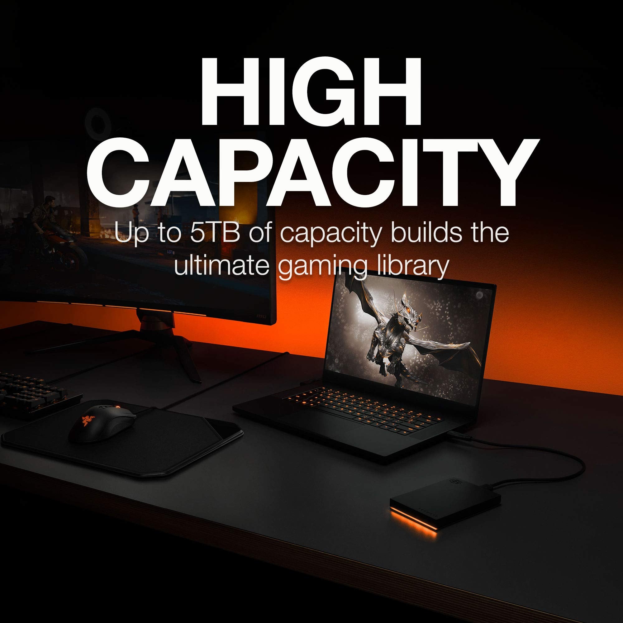 Seagate Firecuda Gaming Hard Drive External Hard Drive 1Tb - Usb 3.2 Gen 1, Rgb Led Lighting For Pc And Mac With Rescue Services