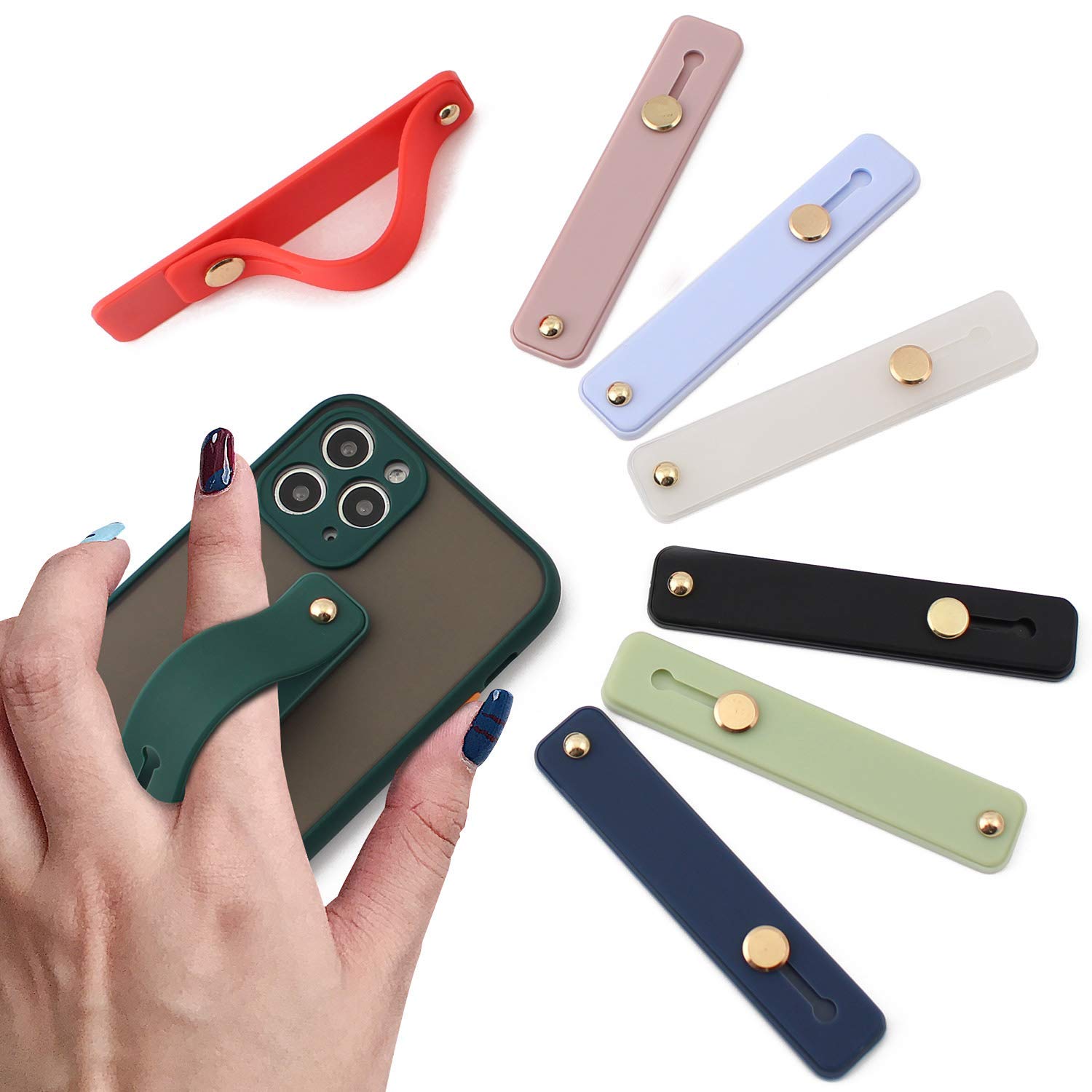 Removable And Reusable Cell Phone Grip Strap, Yetaida Telescopic Finger Kickstand Bracket Universal Silicone Phone Holder Stand