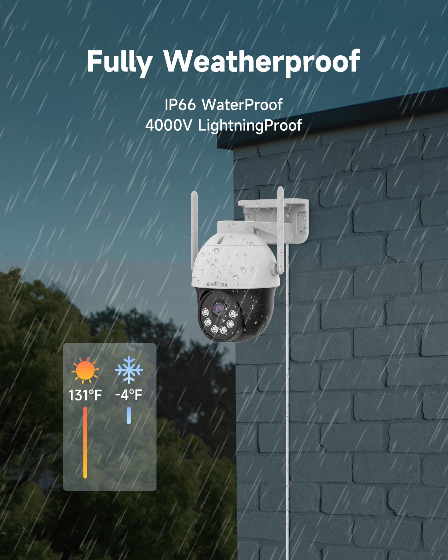 Juancloud 4G Lte Cellular Security Camera Outdoor,2K No Wifi Security Camera,Includes 32G Sd&Sim Card (Verizon/At&T/T Mobile),36