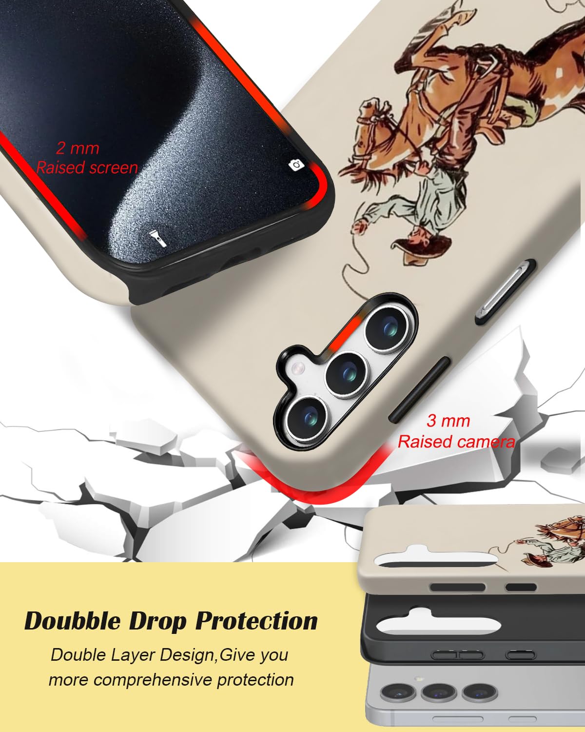 Hquszpt Design For Samsung Galaxy A16 Case,Two Layer Protection Heavy Duty Cover,Compatible For Samsung Galaxy A16 Phone Case,Co