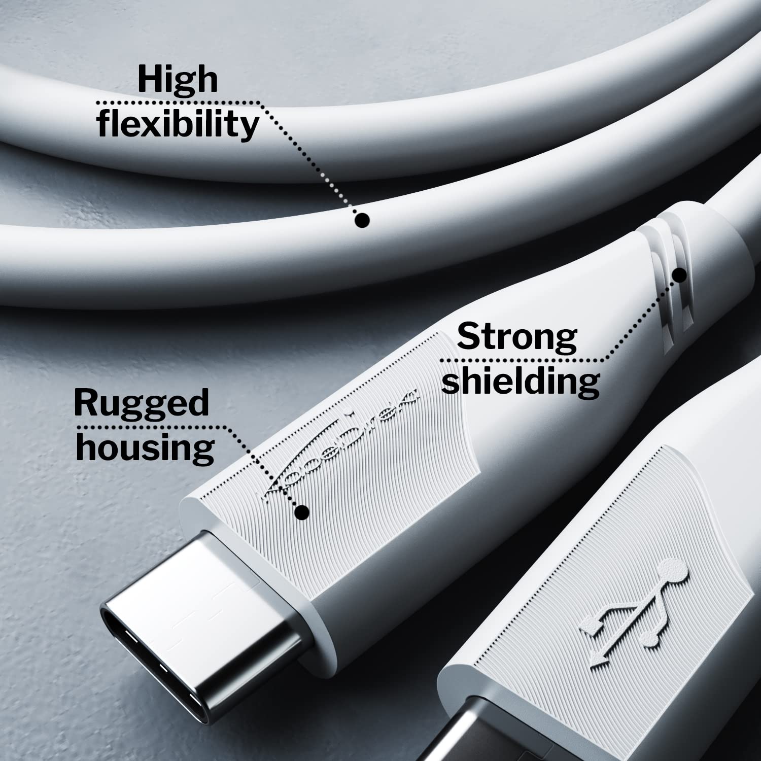 Kabeldirekt � Flexible Fast Charging Usb C Cable, Usb 2.0 � 3Ft (100W Of Charging Power For Smartphones/Laptops With Power Delivery 3, Ultra Flexible & Robust, Works As A Charging/Data Cable, White)