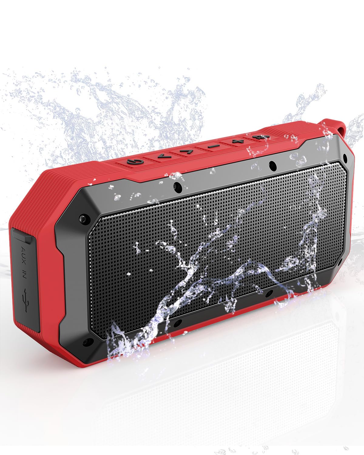 Qozybuds Bluetooth Jobsite Speaker with Magnet and Hook, 30H Working Time IPX6 Waterproof Speaker Plays Audio and Answers Calls 