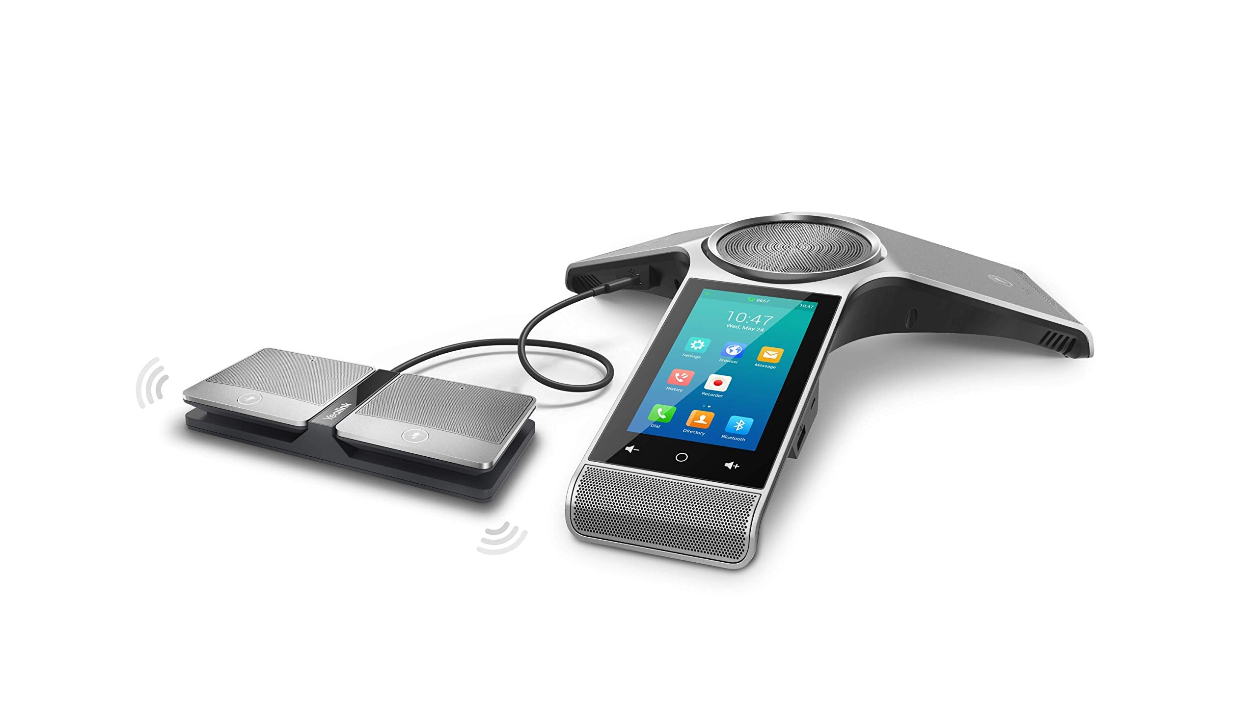 Yealink Cp960-Wirelessmic Conference Ip Phone, 2 Wireless Expansion Microphones. 5-Inch Color Touch Screen. 802.11Ac Wi-Fi, 802.