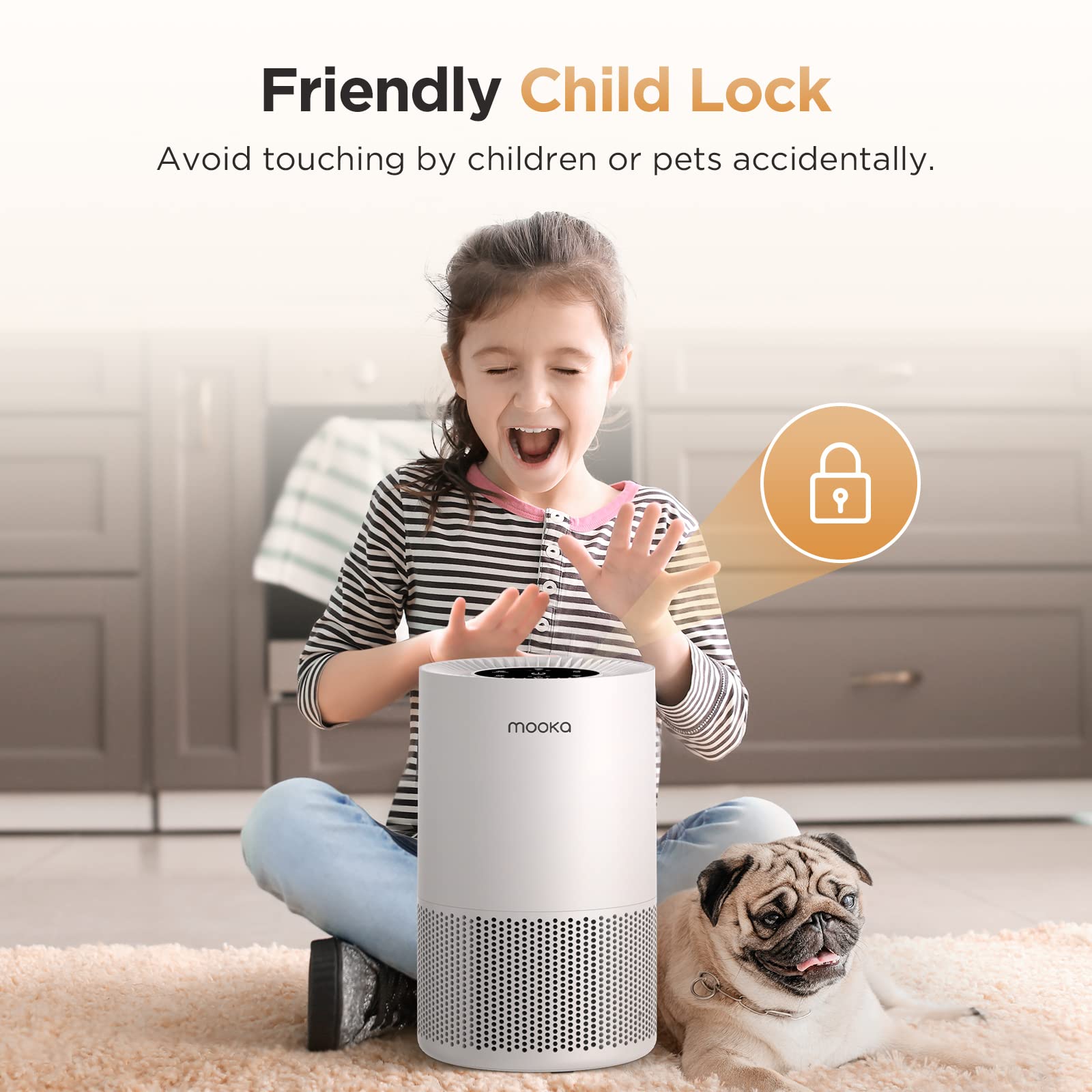2 Pack Mooka Ap S0610L Air Purifier Filter, 3 In 1 True Hepa Filter, High Efficiency Activated Carbon Air Filter For Smoke, Odor