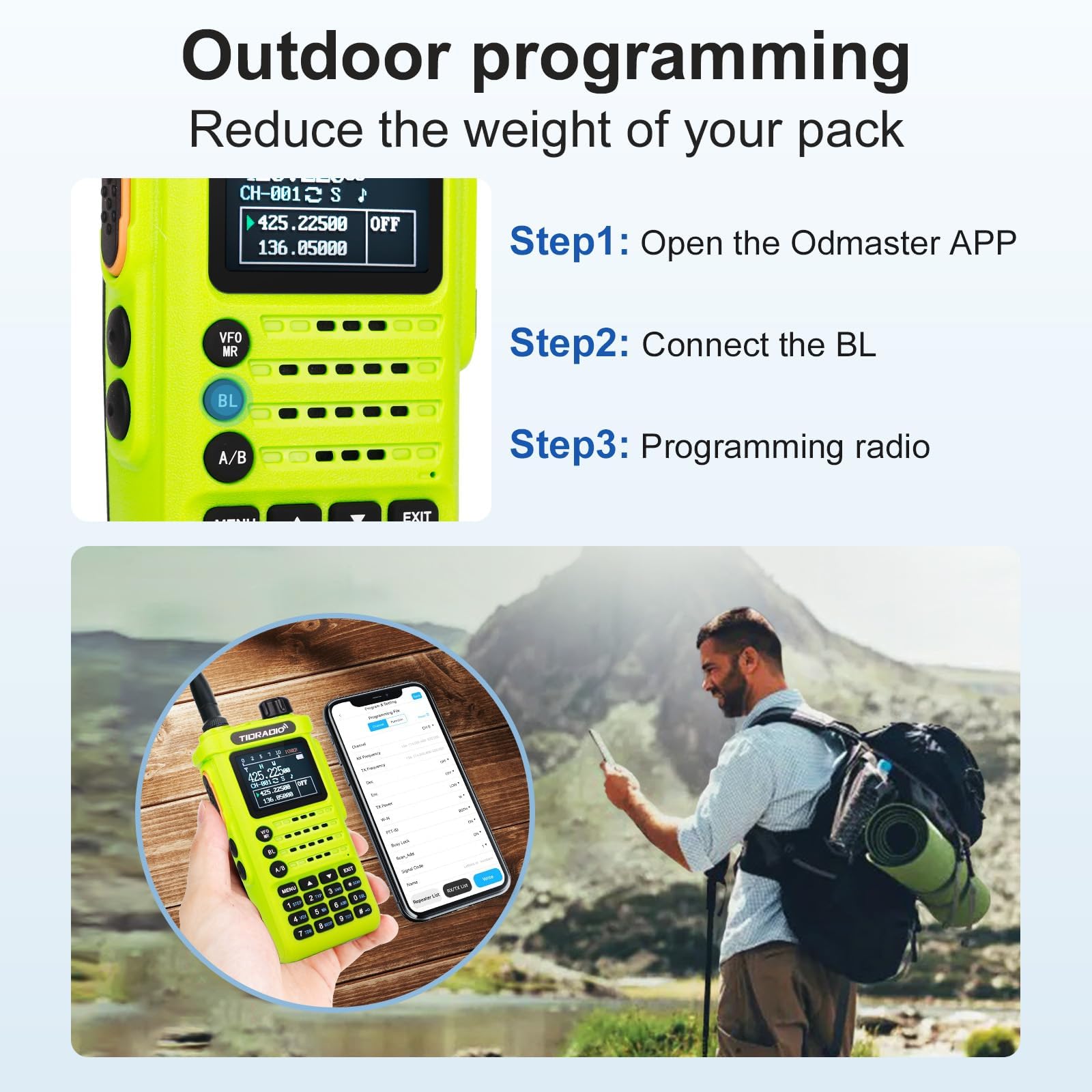 (2Nd Gen) Tidradio H8 Gmrs Handheld Radio With Bluetooth Programming Repeater Capable Dual Band Long Range Two Way Radios With 4