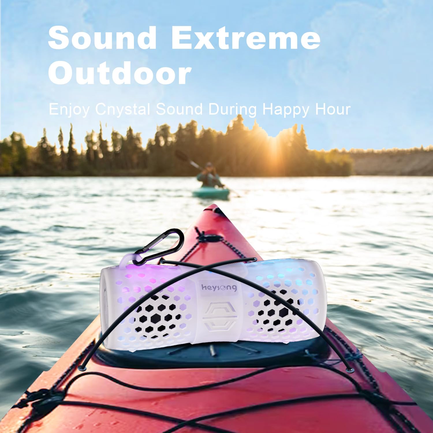 Heysong Bluetooth Speaker, Portable Waterproof Shower Speakers With Lights, Ipx7 Waterproof, Loud Sound, Floating, Travel Speakers For Pool, Beach, Kayak, Bike, Gifts For Men, Women, Teen