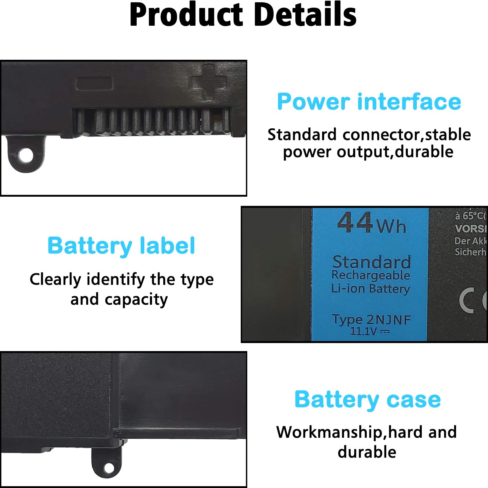 Laqueena 2Njnf Laptop Battery Compatible With Dell Inspiron 14Z 5423 15Z 5523 Ultrabook Series 8Jvdg Tpmcf T41M0 11.1V 44Wh/3700