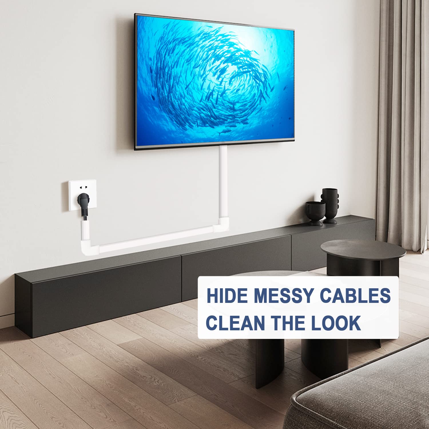 Cord Cover Raceway Kit   157'' Paintable Cable Concealer, Wire Hider For Tv Wall Mounting And Wire Management