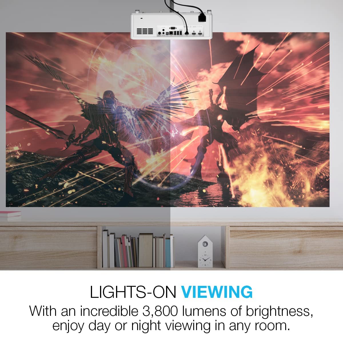 Optoma Uhz45 4K Uhd Laser Home Theater And Gaming Projector | 3,800 Lumens For Lights On Viewing | 240Hz Refresh Rate And Ultra Low 4Ms Response Time, White