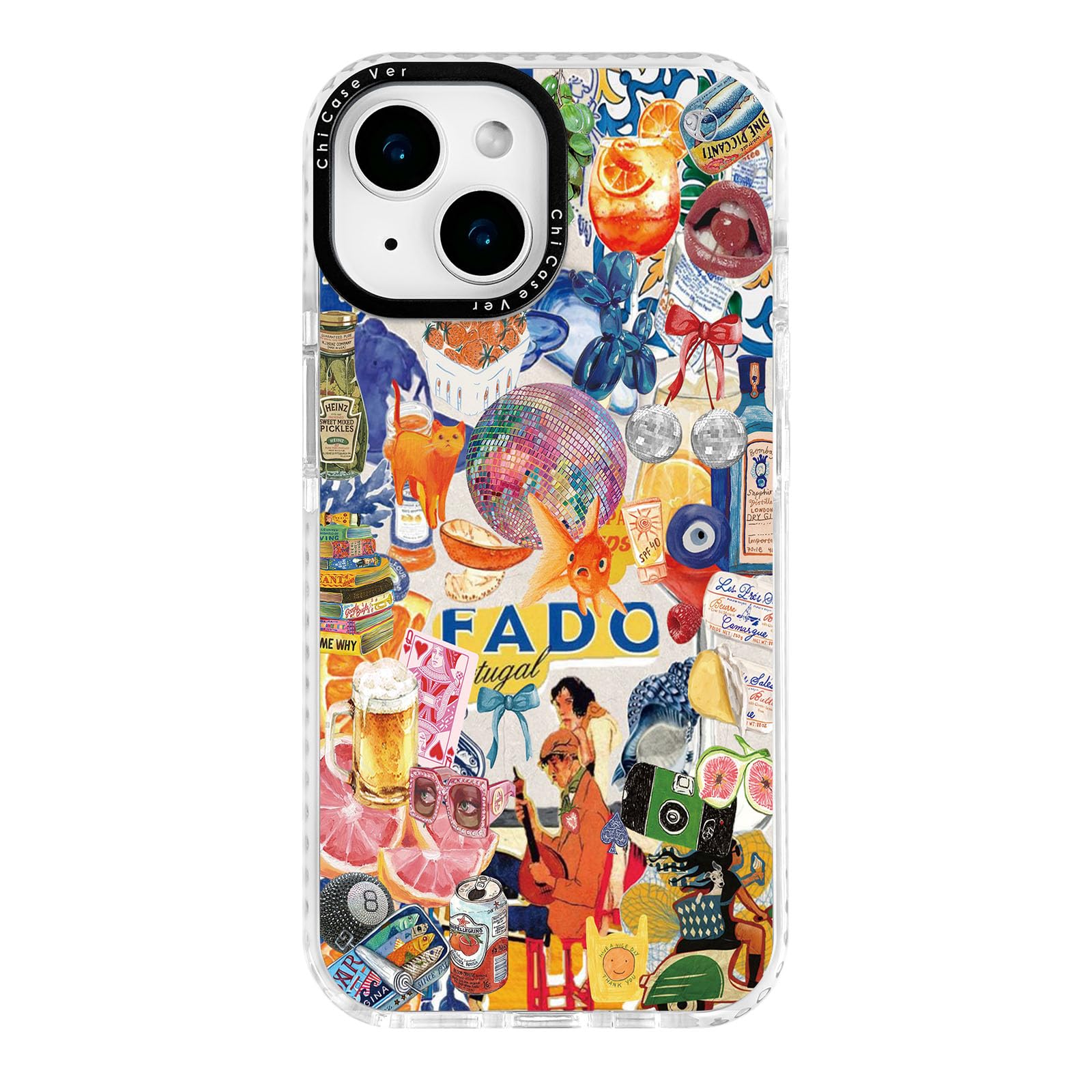 ChiCaseVer for iPhone 13 mini Case, Fruity Summer Collage, Military-Grade Drop Protection, Designer Quirky Artistic Soft Slim TP
