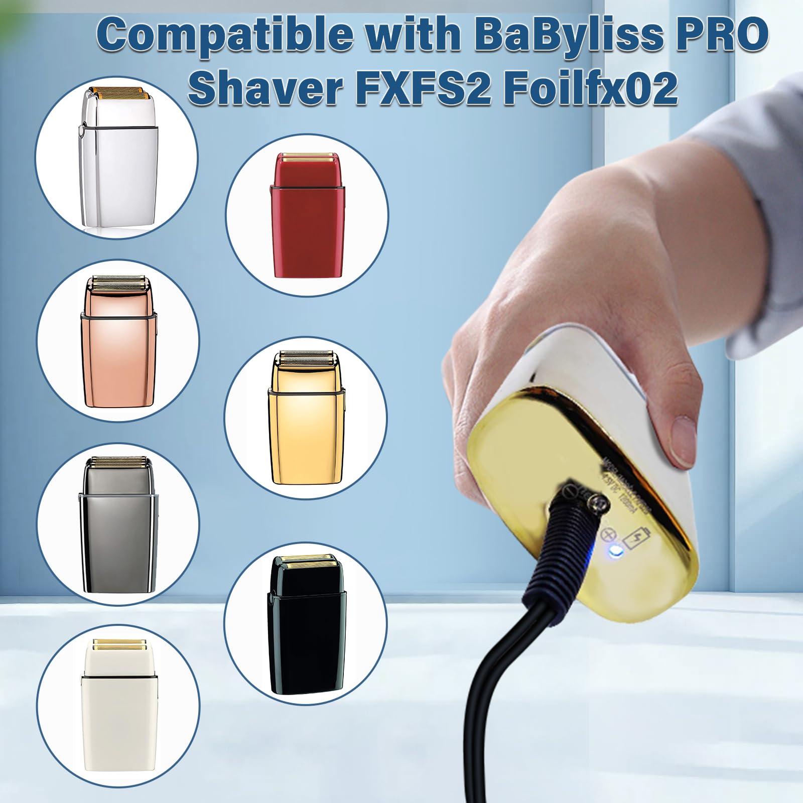 Hienadtor 4.5V For Babyliss Pro Shaver Fxfs2 Charger Power Cord For Babyliss Pro Fxfs2 Fx Fs2 Foilfx02 Foil Fx02 Fxfs2G Cordless