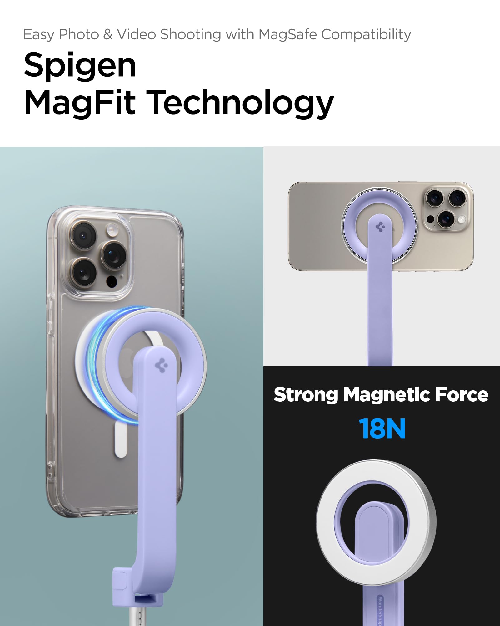 Spigen Selfie Stick Tripod Stand With Bluetooth Remote Control Shutter 24 Extendable Holder Compatible With Magsafe Iphone 17/16