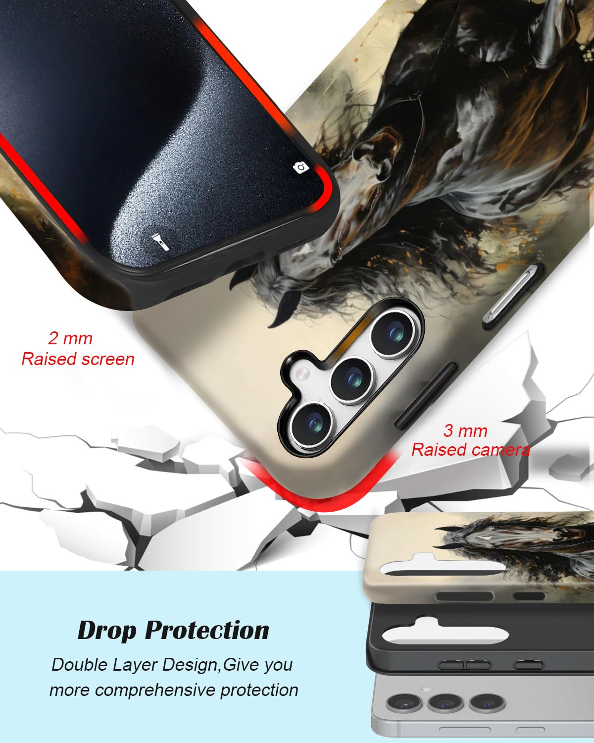 Bsmosper Compatible For Galaxy S25 Plus 5G Case, Dual Layer Hard Pc + Soft Tpu Heavy Duty 2 In 1 Shockproof Protective Phone Cas