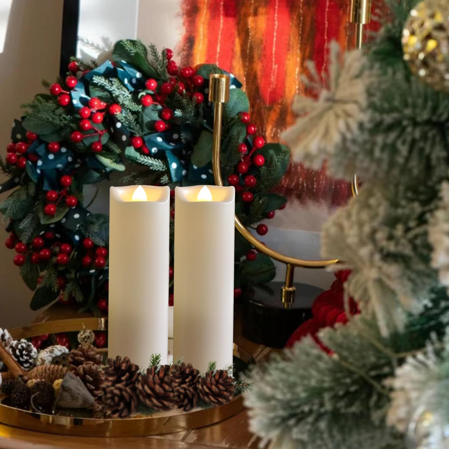 Led Battery Operated Candles 2''X7'' Plastic Flickering Flameless Candles With Timer Outdoor Waterproof Wedding Party Halloween