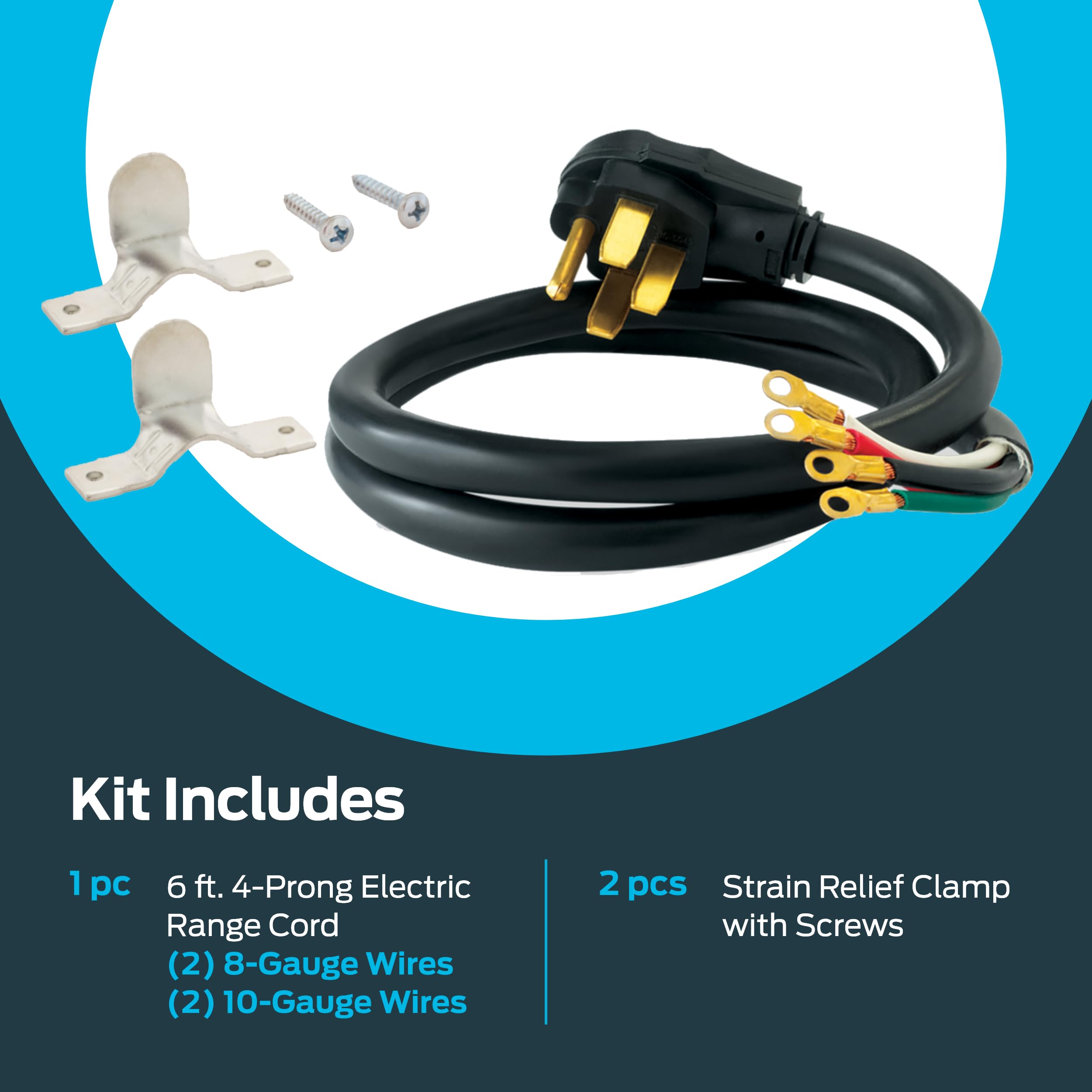 Eastman 5 Feet Electric Range Cord, 40 Amps 4 Prong Wire, 61272