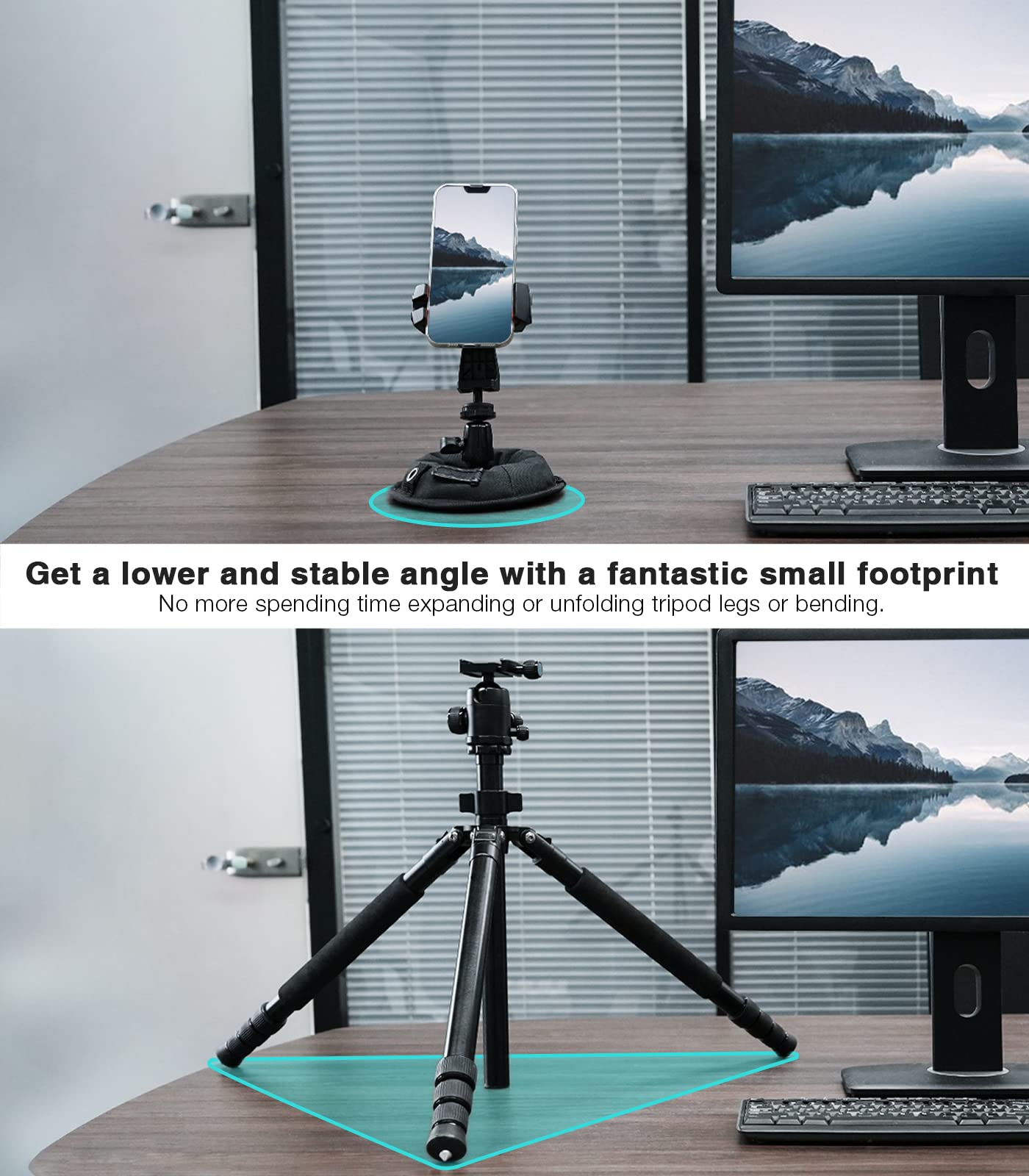 Octopad Universal Table Tripod Base Stand, Bean Bag, Perfect For Slopes, Uneven Surfaces, With Universal 1/4'' Thread, For Camer