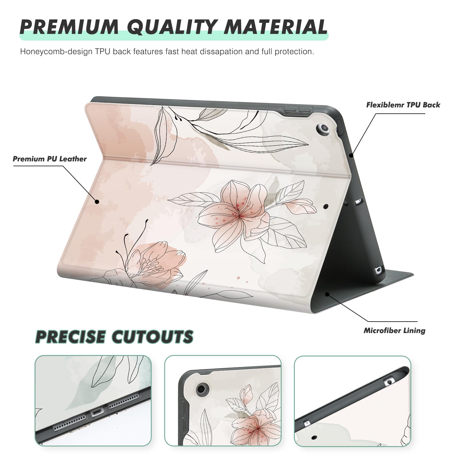 Azmyeuo Cover For Ipad 9Th/8Th/7Th Generation, Case For 10.2 Inch Ipad 9Th/8Th/7Th Generation 2021/2020/2019   Premium Folio Sta