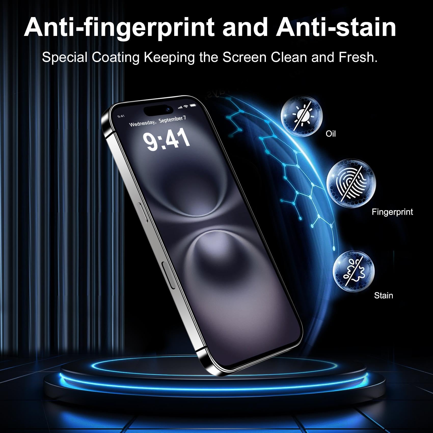 Qsmqam For Iphone 16 Screen Protector + Camera Lens Protector, [Military Grade Shatterproof], Ultra Top 9H+ Tempered Glass, Full