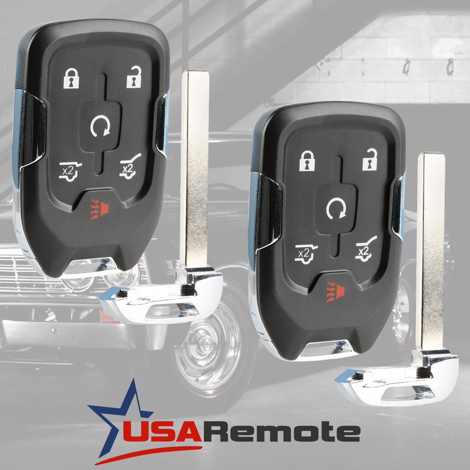 Smart Key Fob Keyless Entry Remote Fits 2015 2020 Chevy Suburban/Tahoe/Gmc Yukon + Yukon Xl (Hyq1Aa, 13580802), Set Of 2