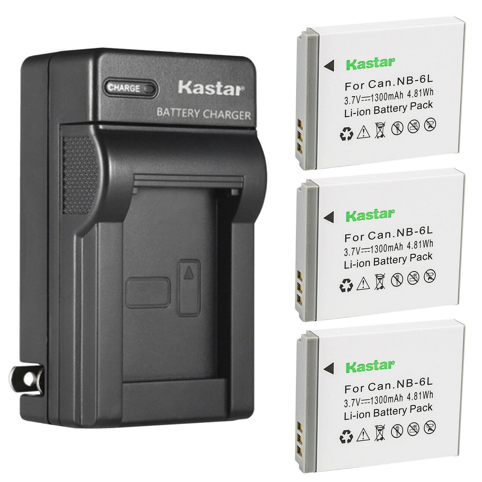 Kastar 3-Pack Battery and AC Wall Charger Replacement for Lecran FHD 1080P 36.0 Mega Pixels Vlogging Camera, Lecran FHD 2.7K 44.