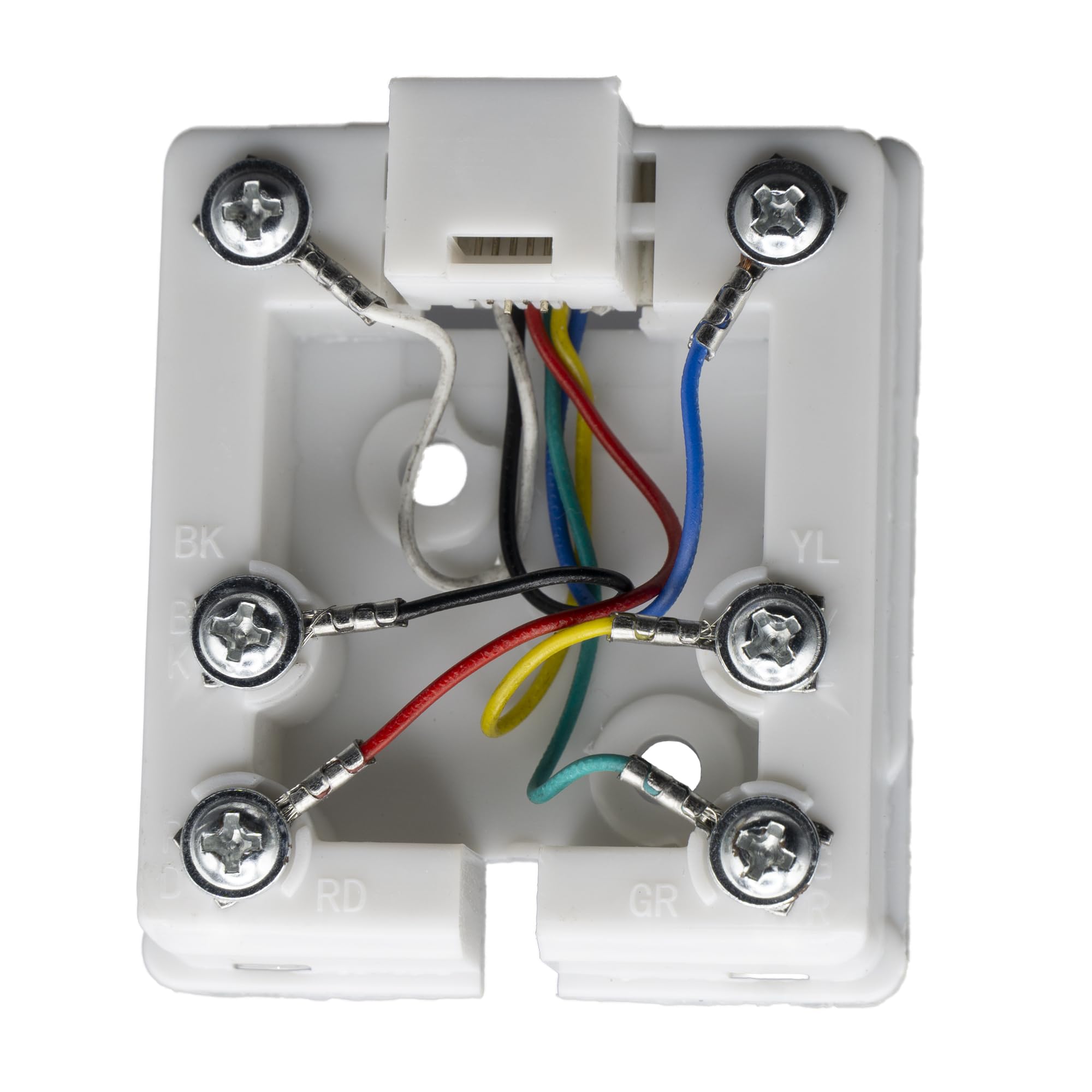Phone Surface Mount Jack, White, Rj11 / Rj12, Single Port Telephone Jack, Data/Voice, 6P6C (6 Pin 6 Conductor), Cablewholesale