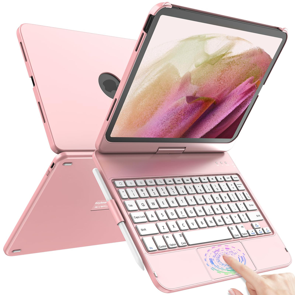 Tqq Touchpad Keyboard Case For 10Th Generation(10.9'', 2022), Ipad 10Th Generation Case With Keyboard 360 Rotatable Protective C