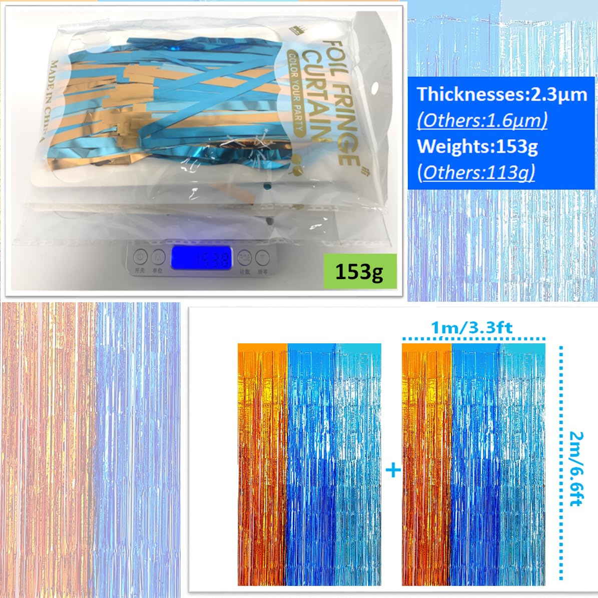 Blue Dog Party Decorations Backdrop Streamers Party Decorations, Blue Dog Birthday Party Suppiles, Foil Fringe Backdrop Curtains