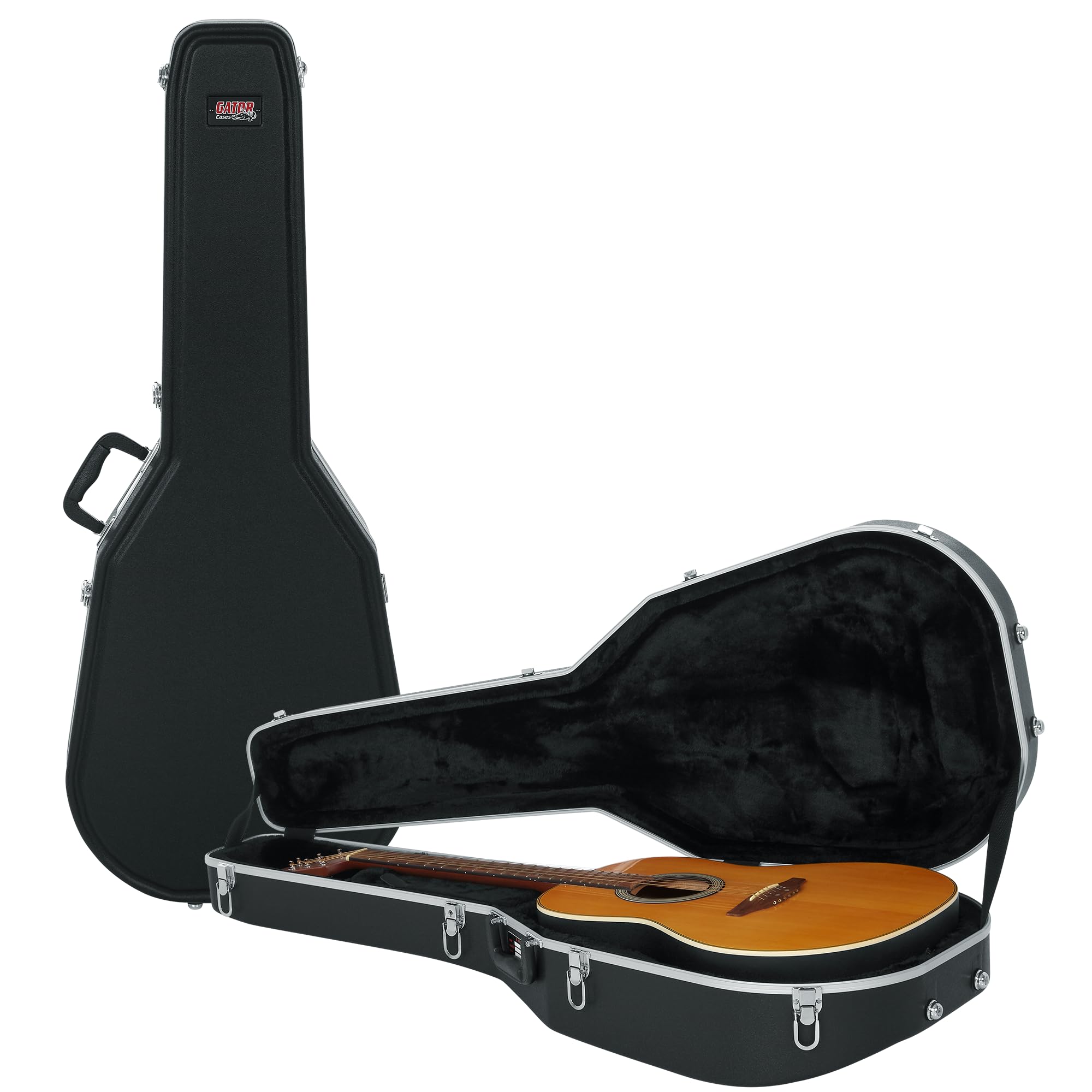 Gator Cases Deluxe ABS Molded Case for Acoustic Guitars; Fits Ovation Style Deep Contour Acoustic Guitars (GC-DEEP BOWL)